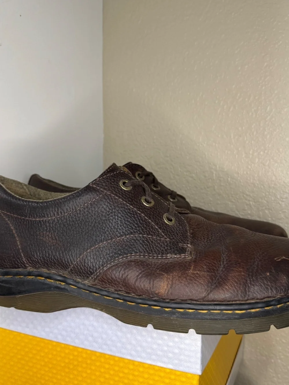 Dr. Martens 3 Eye Oxford Shoes Men’s 13 Brown Leather Distressed Y2K Punk Grunge